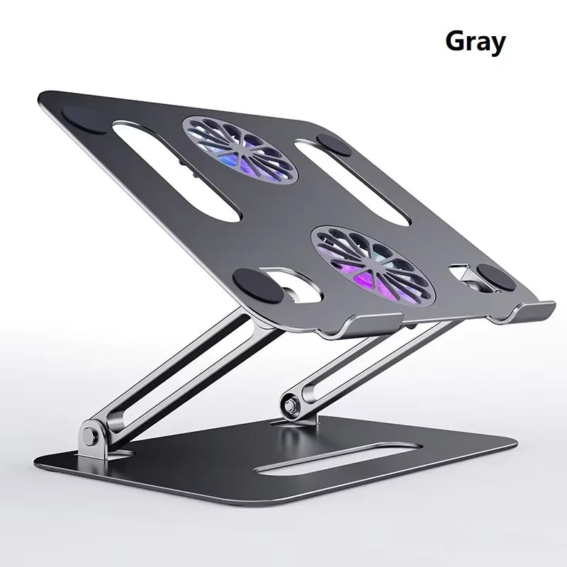 Foldable Laptop Tablet Stand with Cooling Fan Heat Dissipation Aluminum for Desktop Macbook Air Pro Stand Notebook Holder Cooler