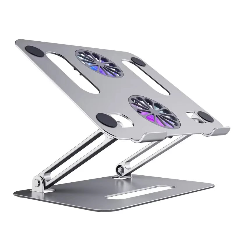 Foldable Laptop Tablet Stand with Cooling Fan Heat Dissipation Aluminum for Desktop Macbook Air Pro Stand Notebook Holder Cooler