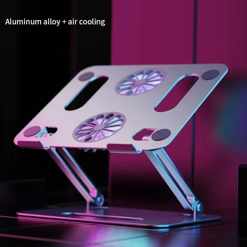 Foldable Laptop Tablet Stand with Cooling Fan Heat Dissipation Aluminum for Desktop Macbook Air Pro Stand Notebook Holder Cooler